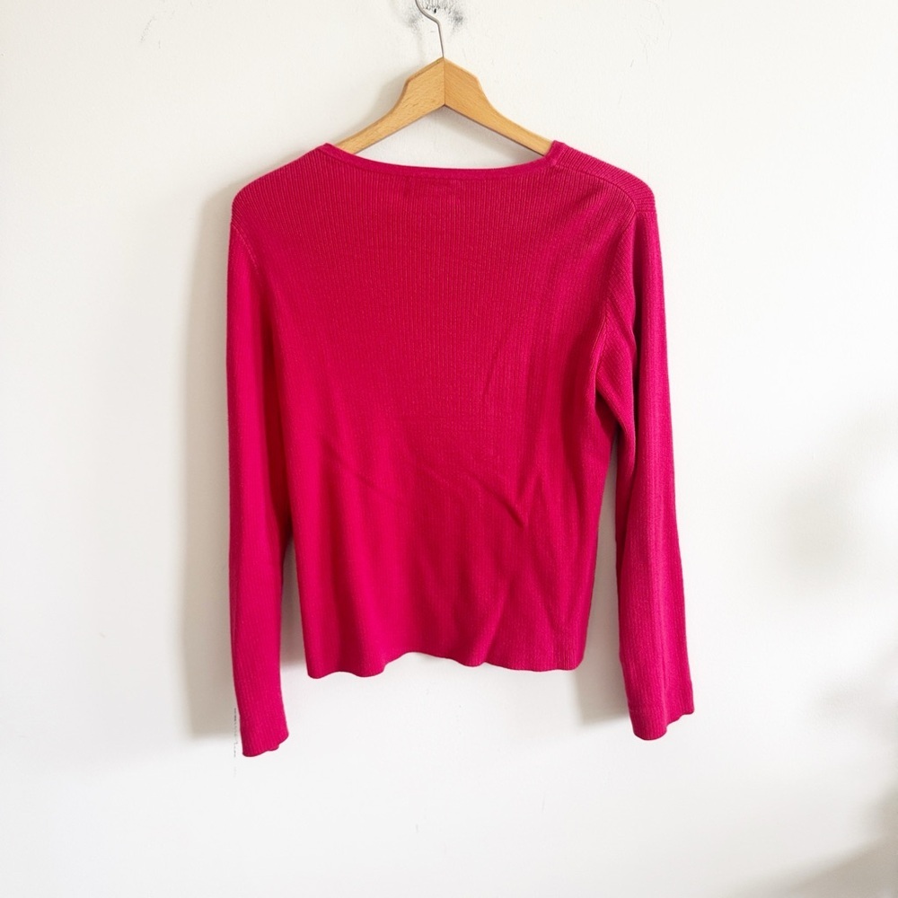 Vintages 90s Pendelton Sweater Aztec Beaded Red knit Cotton Pullover Sz. Medium - Picture 3 of 4